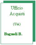 Casella di testo: Ufficio Acquisti
(UA)
Bagnoli B.
